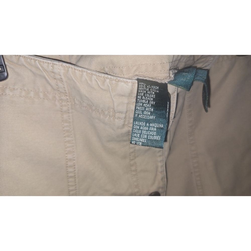 Lauren Ralph Lauren | Button Down Pocketed Cotton Tan A-Line Skirt - Picture 12 of 16